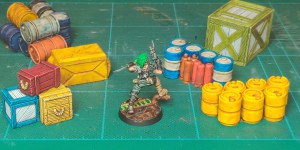 Necromunda Dome Runner and scatter terrain (rear view)