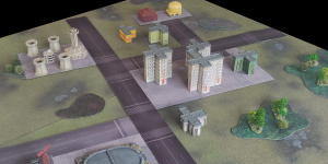 View of games table with battle mat parts (7)