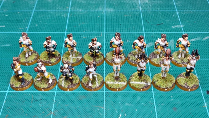Blood Bowl Elven Union team (view from the front)